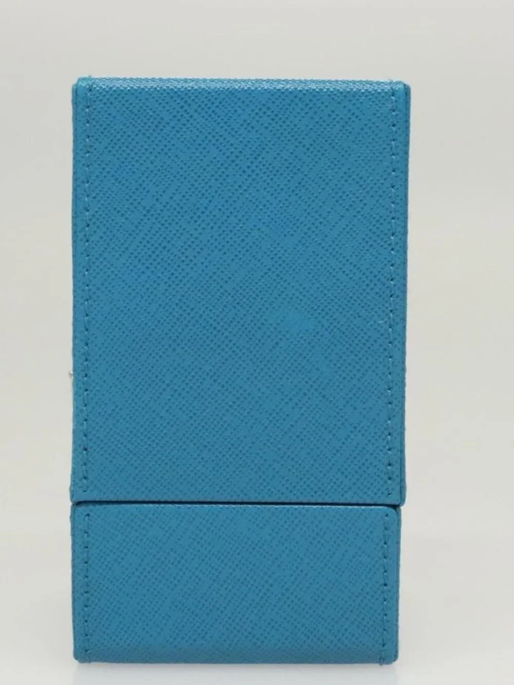 PRADA Cosmetic Pouch Leather Blue Auth 118869M